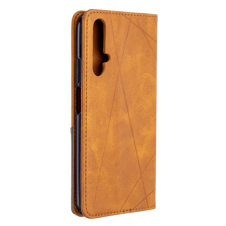 For Huawei Honor 20S Rhombus Texture Horizontal Flip Magnetic Leather Case with Holder & Card Slots & Wallet