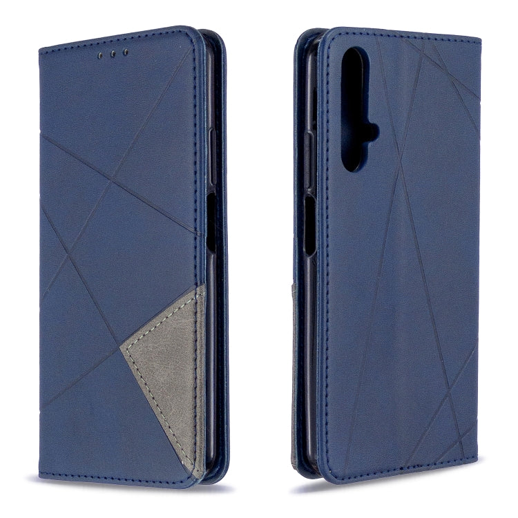 For Huawei Honor 20S Rhombus Texture Horizontal Flip Magnetic Leather Case with Holder & Card Slots & Wallet