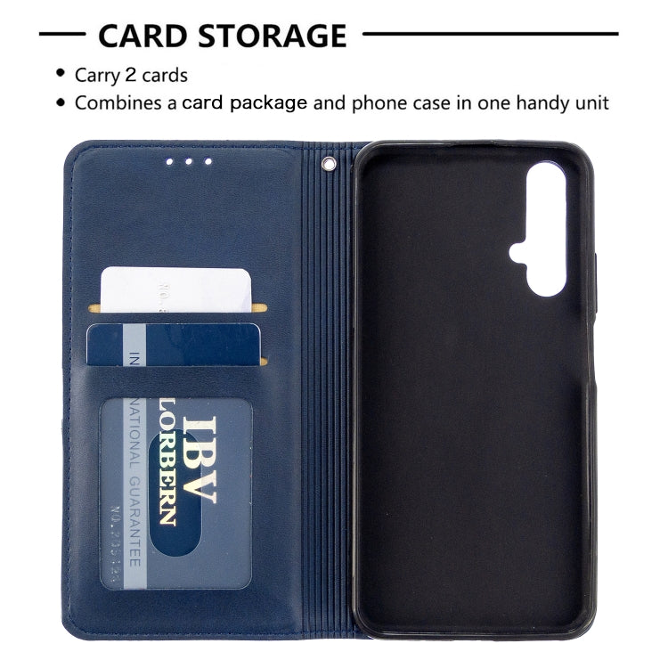 For Huawei Honor 20S Rhombus Texture Horizontal Flip Magnetic Leather Case with Holder & Card Slots & Wallet