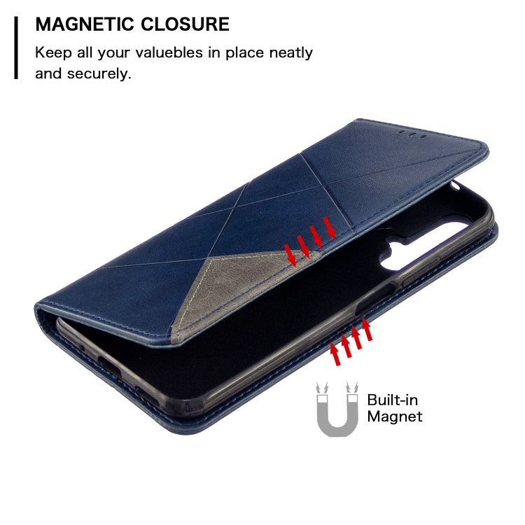 For Huawei Honor 20S Rhombus Texture Horizontal Flip Magnetic Leather Case with Holder & Card Slots & Wallet