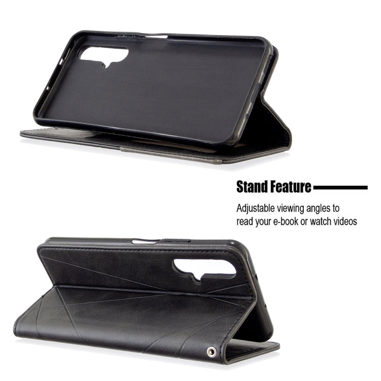 For Huawei Honor 20S Rhombus Texture Horizontal Flip Magnetic Leather Case with Holder & Card Slots & Wallet