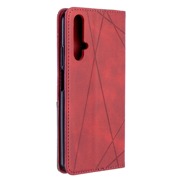 For Huawei Honor 20S Rhombus Texture Horizontal Flip Magnetic Leather Case with Holder & Card Slots & Wallet
