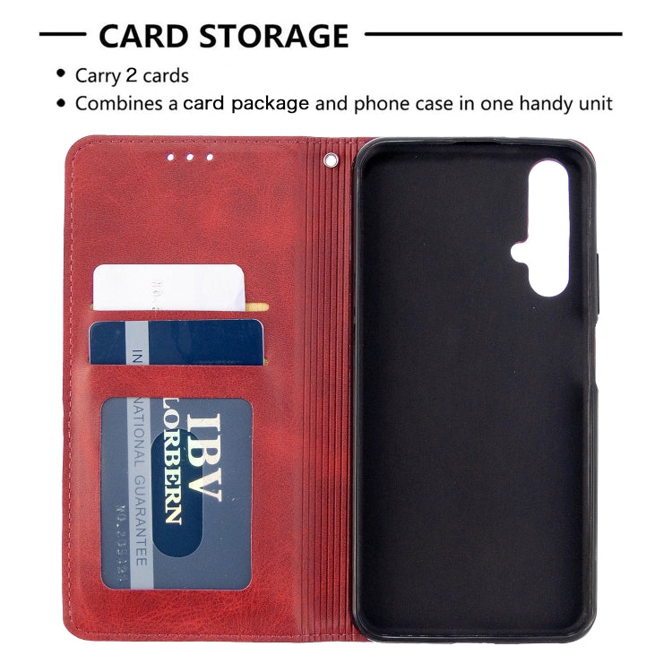 For Huawei Honor 20S Rhombus Texture Horizontal Flip Magnetic Leather Case with Holder & Card Slots & Wallet