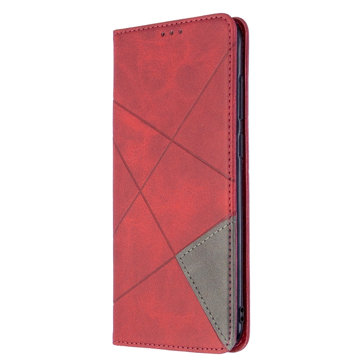 For Galaxy A11 Rhombus Texture Horizontal Flip Magnetic Leather Case with Holder & Card Slots & Wallet