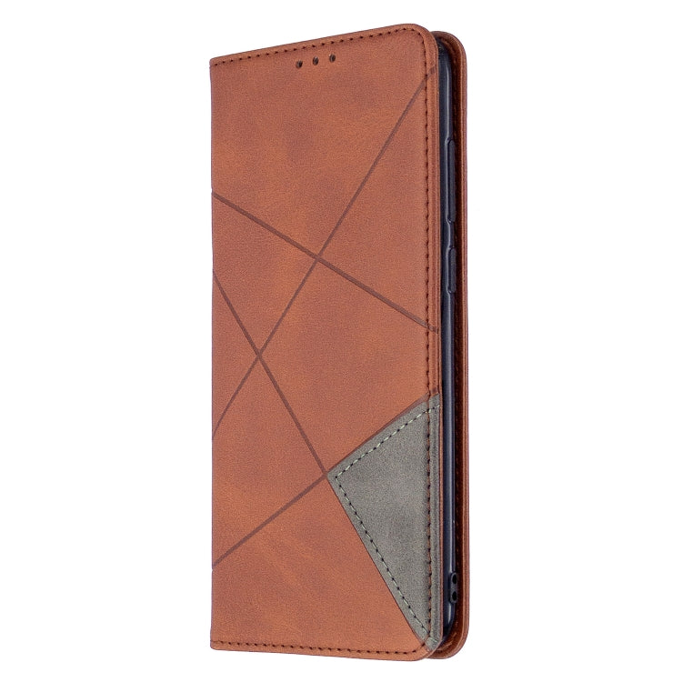 For Galaxy A11 Rhombus Texture Horizontal Flip Magnetic Leather Case with Holder & Card Slots & Wallet
