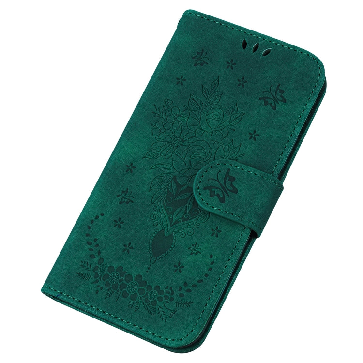 For Infinix Hot 12 Pro Butterfly Rose Embossed Leather Phone Case