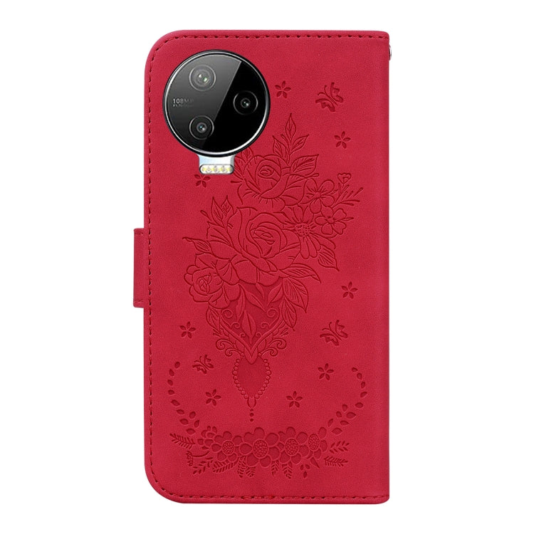 For Infinix Note 12 Pro 4G Butterfly Rose Embossed Leather Phone Case