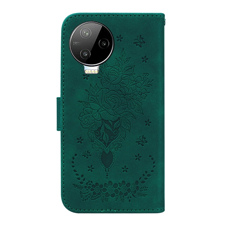 For Infinix Note 12 Pro 4G Butterfly Rose Embossed Leather Phone Case
