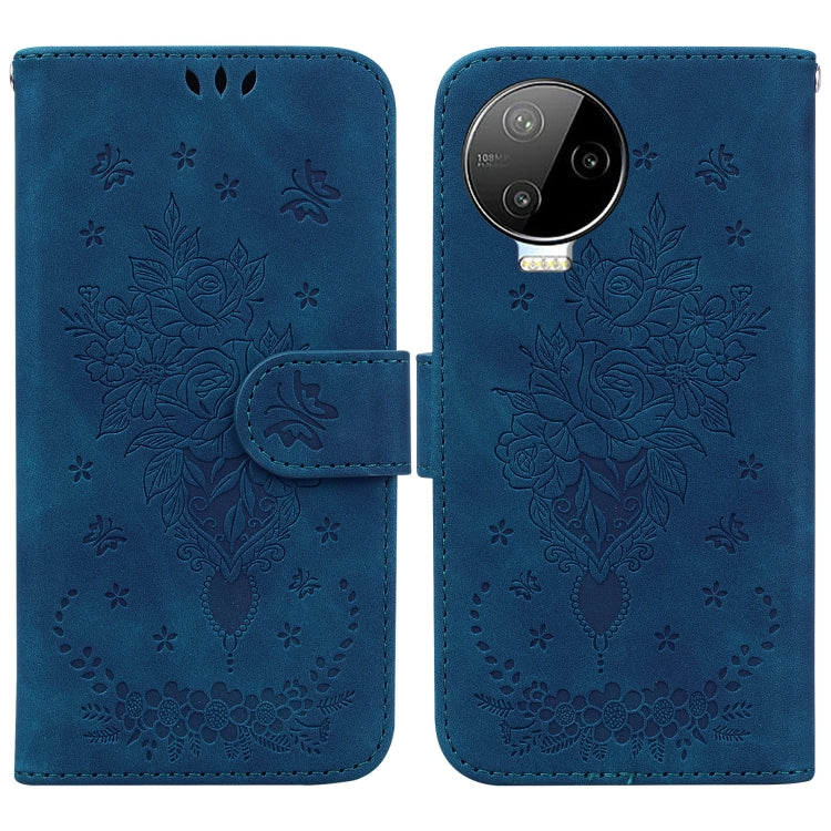 For Infinix Note 12 Pro 4G Butterfly Rose Embossed Leather Phone Case