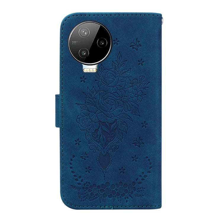 For Infinix Note 12 Pro 4G Butterfly Rose Embossed Leather Phone Case
