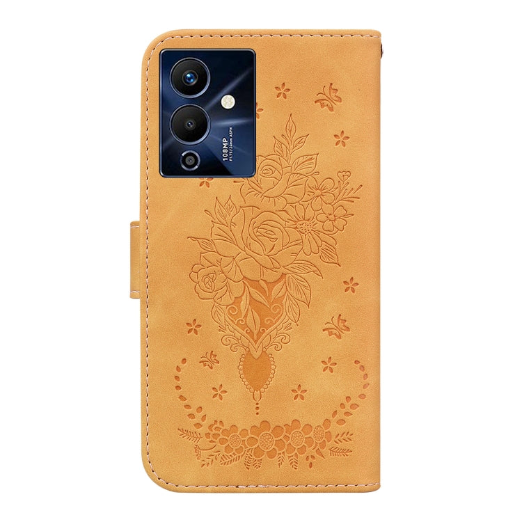 For Infinix Note 12 Pro 5G Butterfly Rose Embossed Leather Phone Case