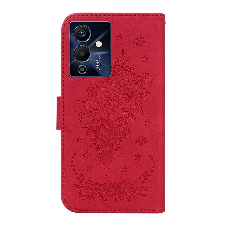For Infinix Note 12 Pro 5G Butterfly Rose Embossed Leather Phone Case