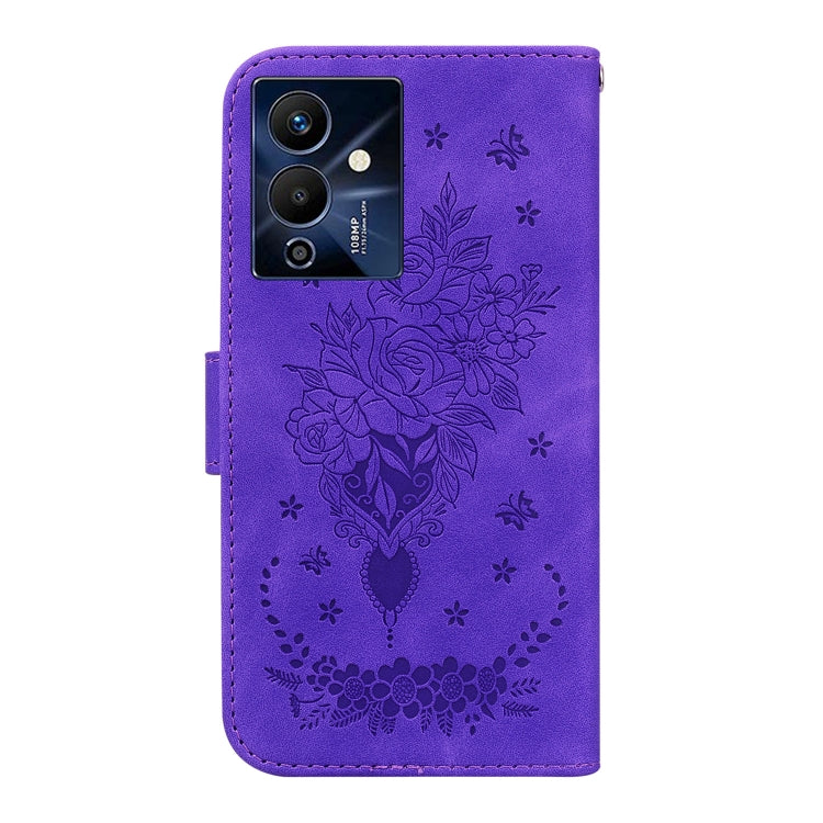 For Infinix Note 12 Pro 5G Butterfly Rose Embossed Leather Phone Case