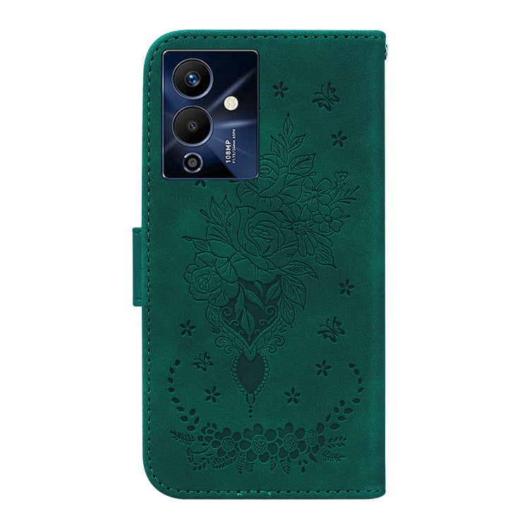 For Infinix Note 12 Pro 5G Butterfly Rose Embossed Leather Phone Case