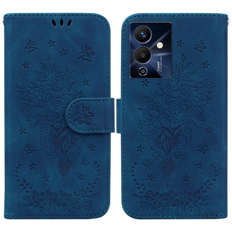 For Infinix Note 12 Pro 5G Butterfly Rose Embossed Leather Phone Case