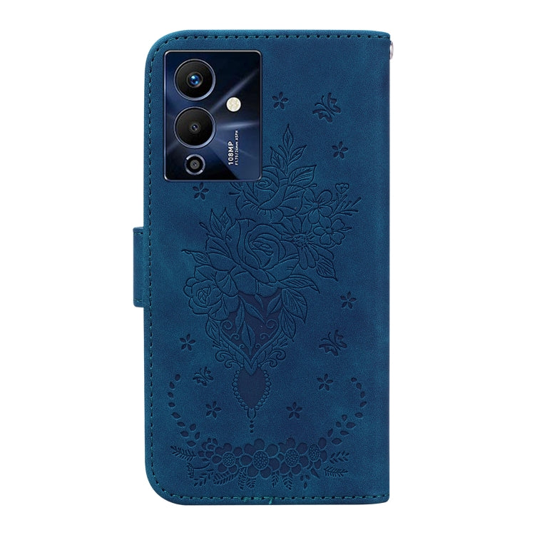 For Infinix Note 12 Pro 5G Butterfly Rose Embossed Leather Phone Case