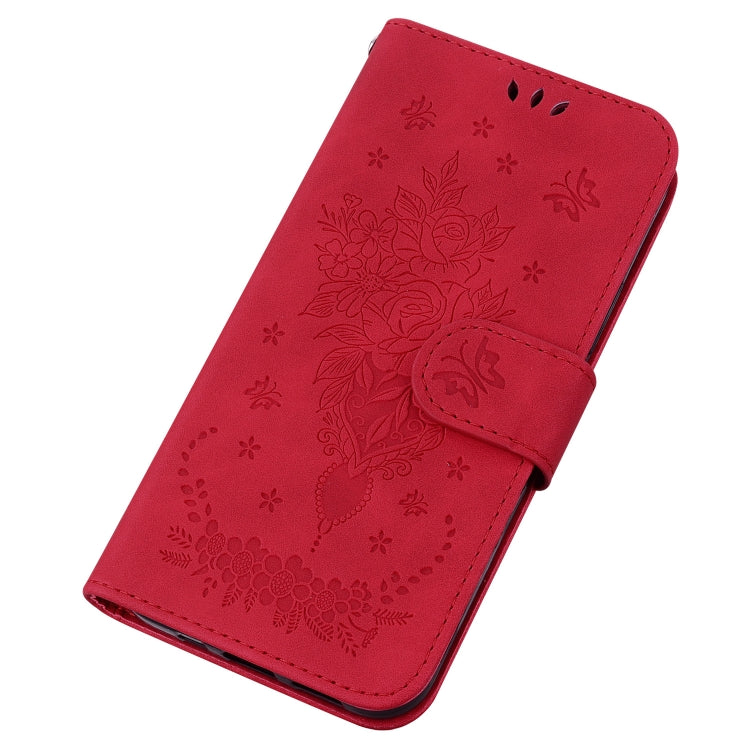 For Realme 9i 5G Butterfly Rose Embossed Leather Phone Case