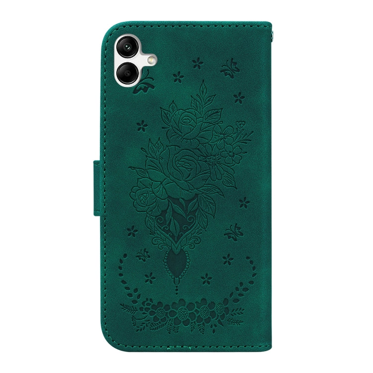For Samsung Galaxy A04/M13 5G Butterfly Rose Embossed Leather Phone Case