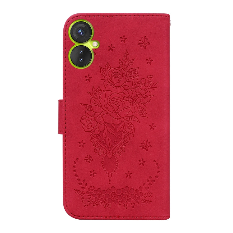 For Tecno Camon 19 Neo Butterfly Rose Embossed Leather Phone Case