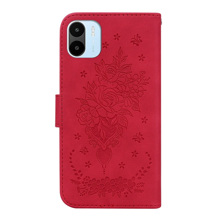 For Xiaomi Redmi A1 Butterfly Rose Embossed Leather Phone Case