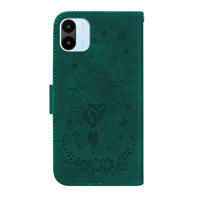 For Xiaomi Redmi A1 Butterfly Rose Embossed Leather Phone Case