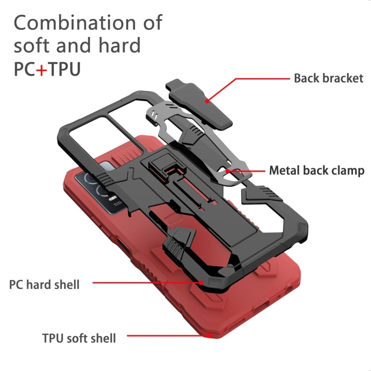 For vivo V25 Armor Warrior Shockproof PC + TPU Phone Case
