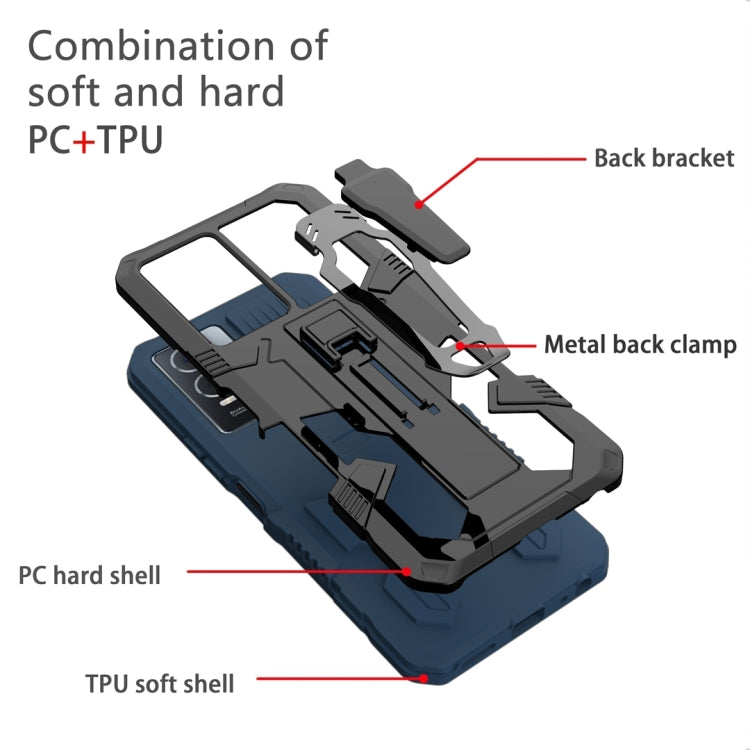 For vivo V25 Armor Warrior Shockproof PC + TPU Phone Case