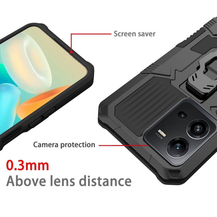 For vivo V25 Armor Warrior Shockproof PC + TPU Phone Case