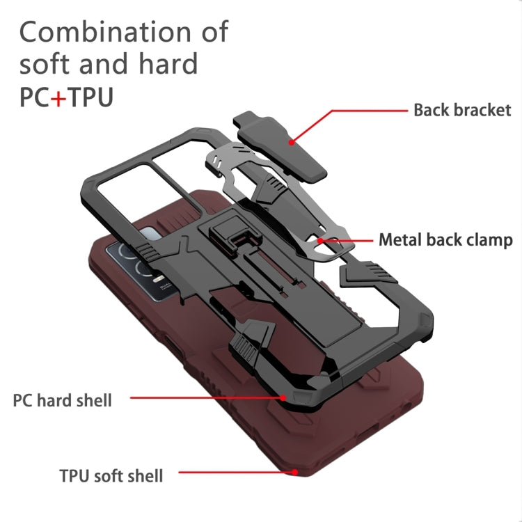 For vivo V25 Armor Warrior Shockproof PC + TPU Phone Case