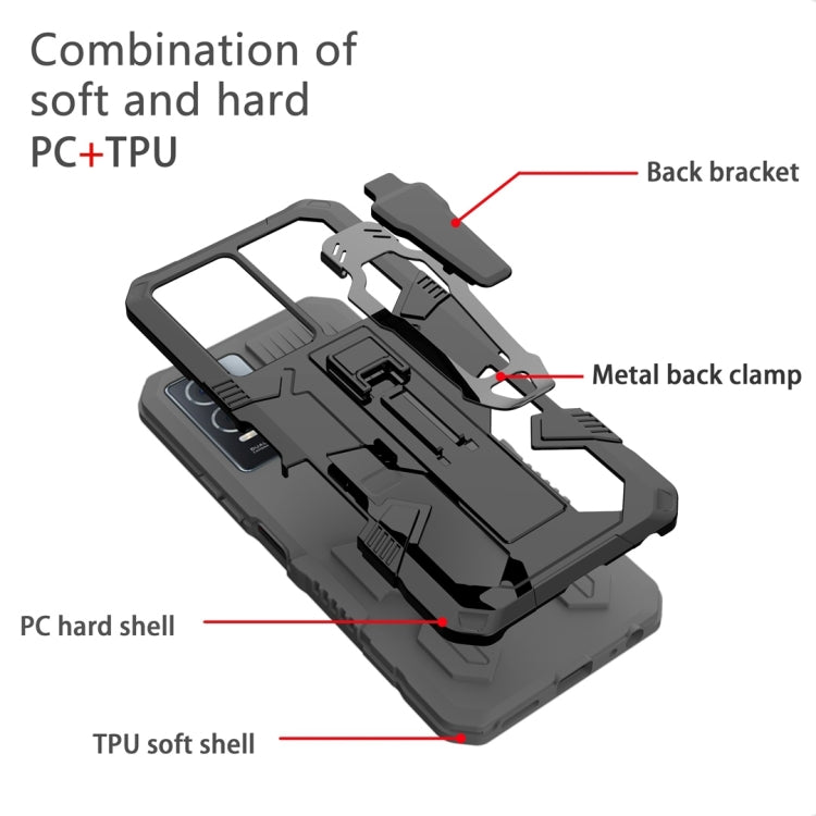 For vivo V25 Armor Warrior Shockproof PC + TPU Phone Case