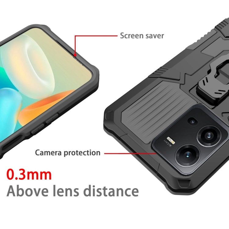 For vivo V25 Armor Warrior Shockproof PC + TPU Phone Case