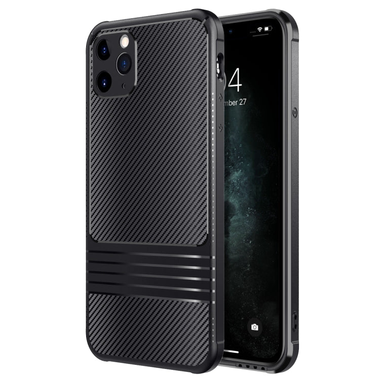 For iPhone 11 Pro Carbon Fiber Texture Solid Color TPU Slim Case Soft Cover