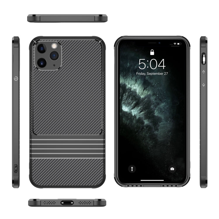 For iPhone 11 Pro Carbon Fiber Texture Solid Color TPU Slim Case Soft Cover