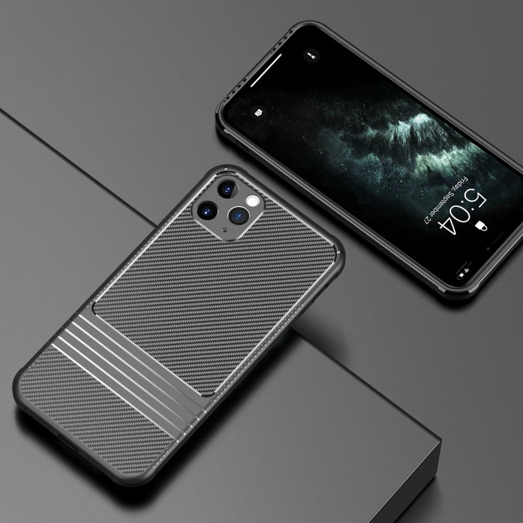 For iPhone 11 Pro Carbon Fiber Texture Solid Color TPU Slim Case Soft Cover
