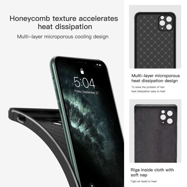 For iPhone 11 Pro Carbon Fiber Texture Solid Color TPU Slim Case Soft Cover