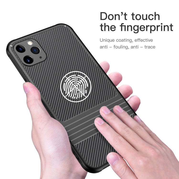 For iPhone 11 Pro Carbon Fiber Texture Solid Color TPU Slim Case Soft Cover