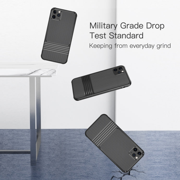 For iPhone 11 Pro Carbon Fiber Texture Solid Color TPU Slim Case Soft Cover