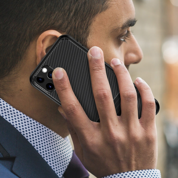 For iPhone 11 Pro Carbon Fiber Texture Solid Color TPU Slim Case Soft Cover