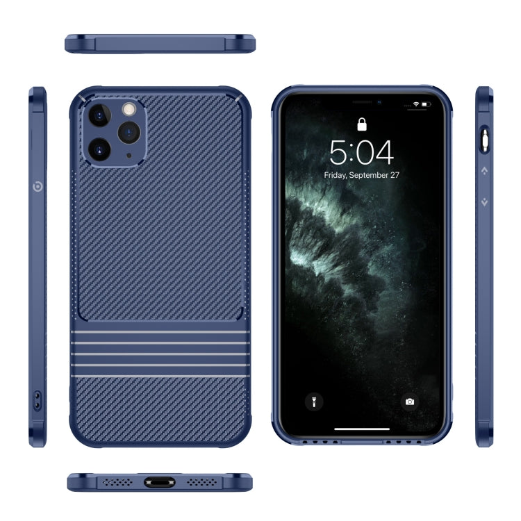 For iPhone 11 Pro Carbon Fiber Texture Solid Color TPU Slim Case Soft Cover