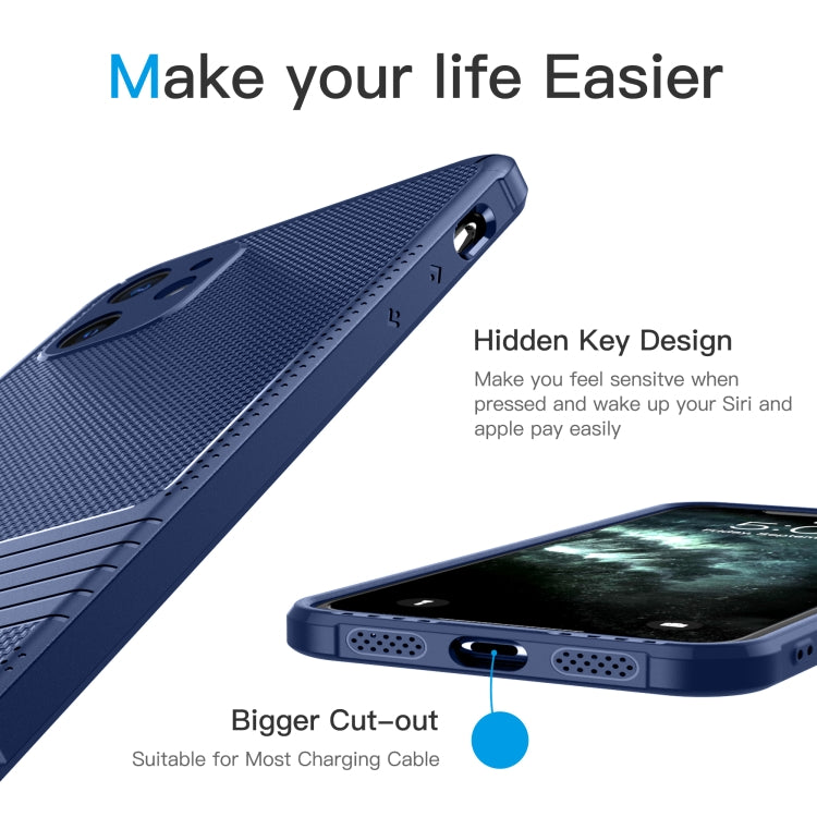 For iPhone 11 Pro Carbon Fiber Texture Solid Color TPU Slim Case Soft Cover