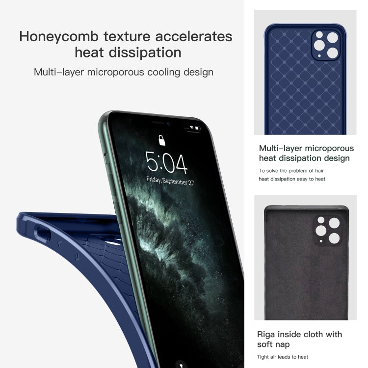 For iPhone 11 Pro Carbon Fiber Texture Solid Color TPU Slim Case Soft Cover