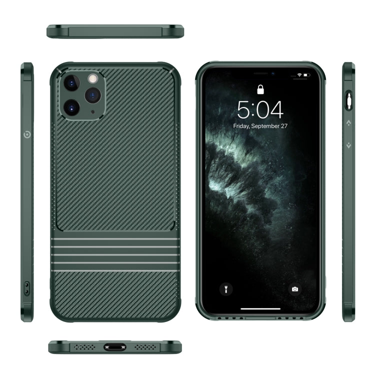 For iPhone 11 Pro Carbon Fiber Texture Solid Color TPU Slim Case Soft Cover