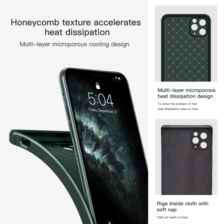 For iPhone 11 Pro Carbon Fiber Texture Solid Color TPU Slim Case Soft Cover