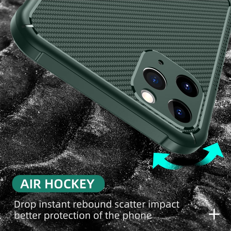 For iPhone 11 Pro Carbon Fiber Texture Solid Color TPU Slim Case Soft Cover