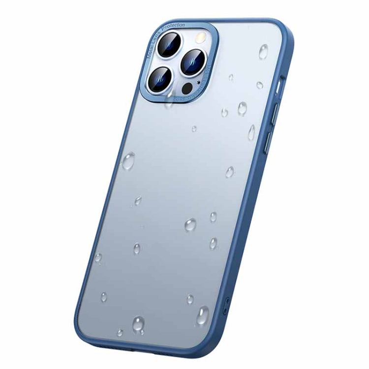 For iPhone 14 Metal Lens Skin Feel Frosted Phone Case
