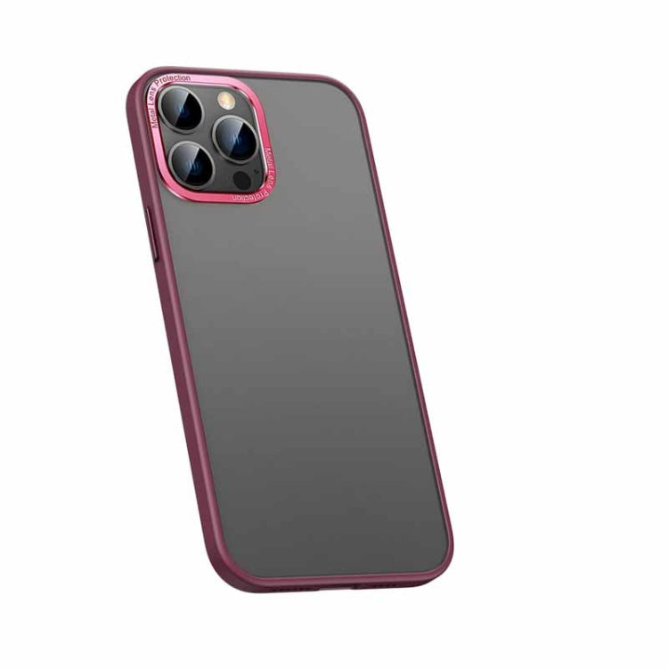 For iPhone 14 Pro Metal Lens Skin Feel Frosted Phone Case