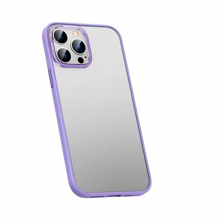 For iPhone 14 Pro Metal Lens Skin Feel Frosted Phone Case
