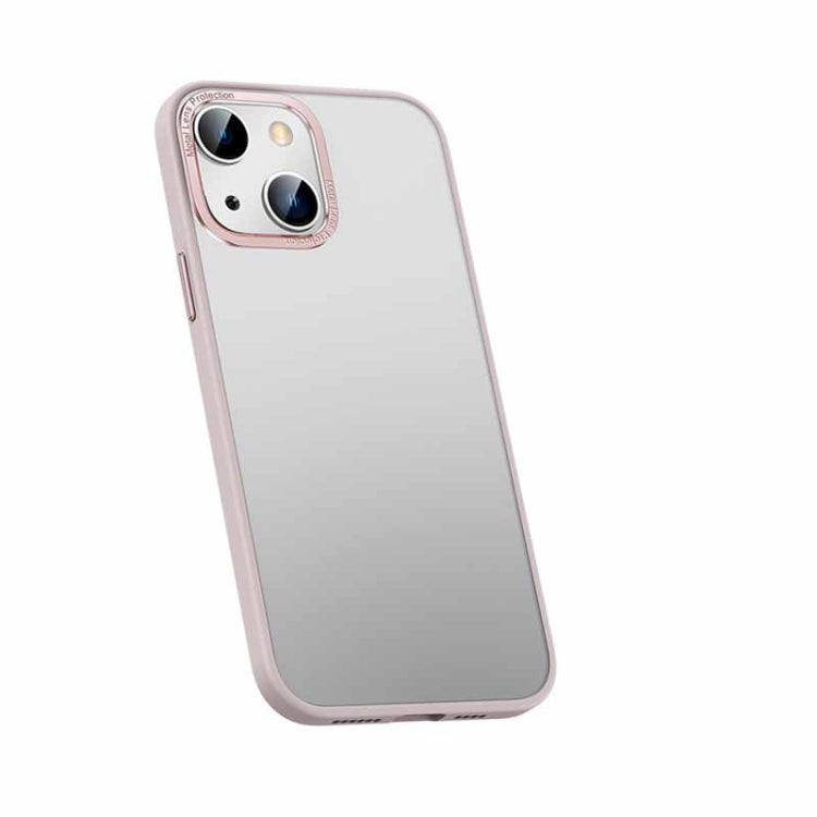 For iPhone 13 Metal Lens Skin Feel Frosted Phone Case