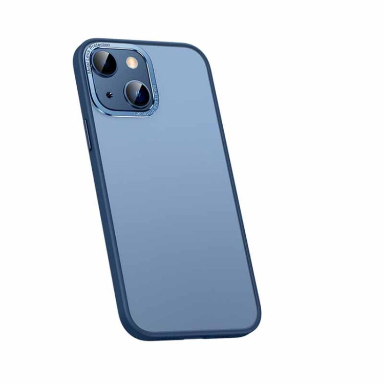 For iPhone 13 Metal Lens Skin Feel Frosted Phone Case