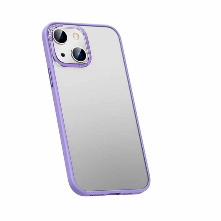 For iPhone 13 Metal Lens Skin Feel Frosted Phone Case